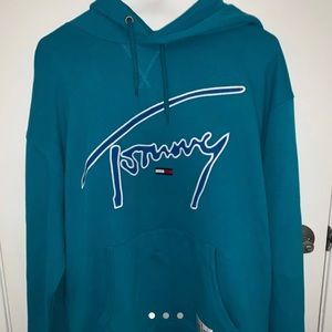 Teal Tommy Spell-out Hoodie